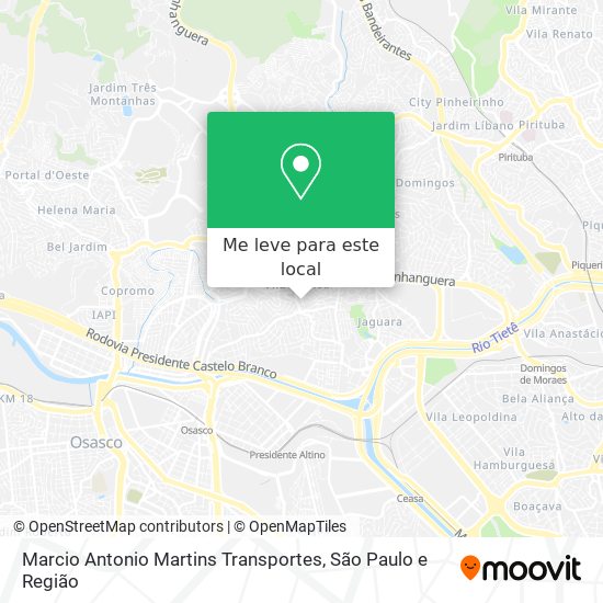 Marcio Antonio Martins Transportes mapa