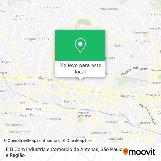 E B Com Industria e Comercio de Antenas mapa