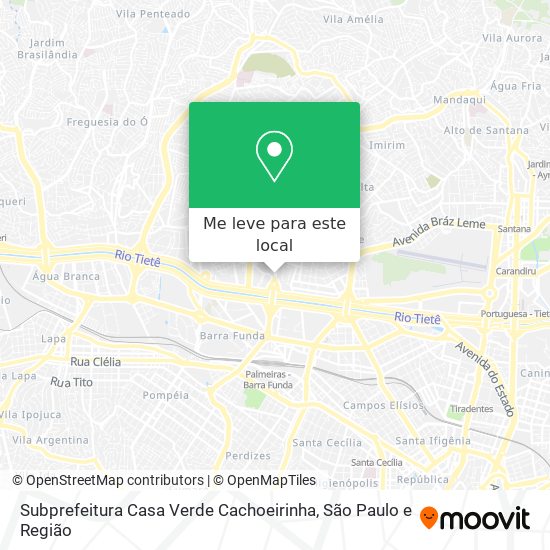 Subprefeitura Casa Verde Cachoeirinha mapa