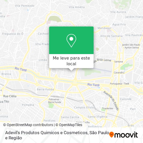 Adevil's Produtos Quimicos e Cosmeticos mapa