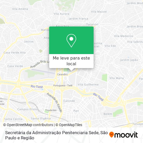 Secretária da Administração Penitenciaria Sede mapa