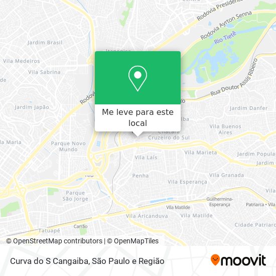 Curva do S Cangaiba mapa