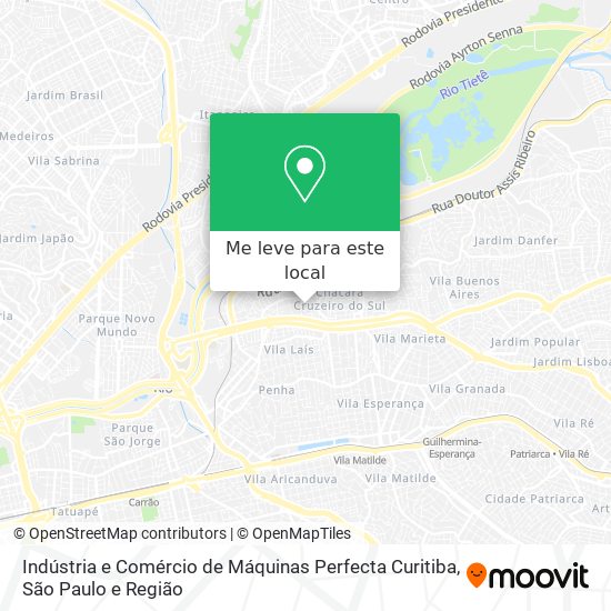 Indústria e Comércio de Máquinas Perfecta Curitiba mapa