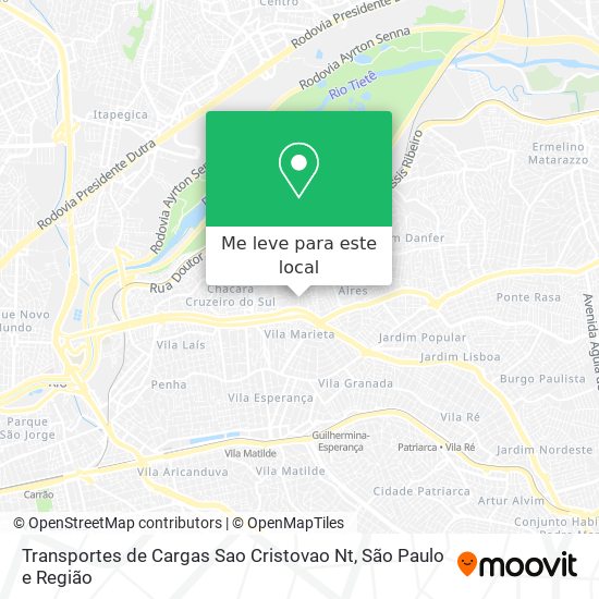 Transportes de Cargas Sao Cristovao Nt mapa