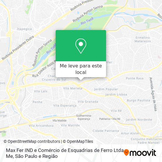 Max Fer IND e Comércio de Esquadrias de Ferro Ltda Me mapa