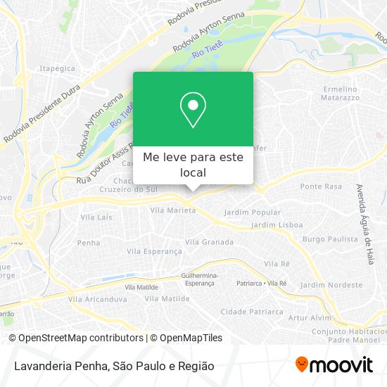 Lavanderia Penha mapa