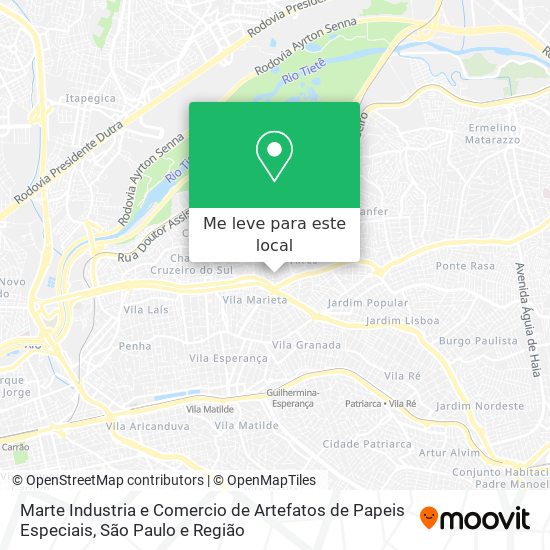 Marte Industria e Comercio de Artefatos de Papeis Especiais mapa