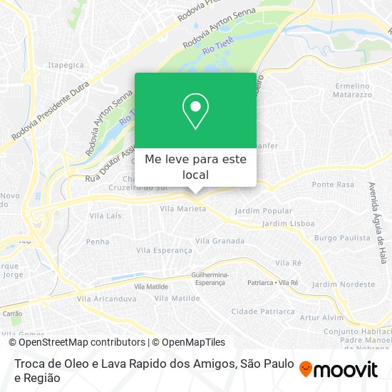 Troca de Oleo e Lava Rapido dos Amigos mapa