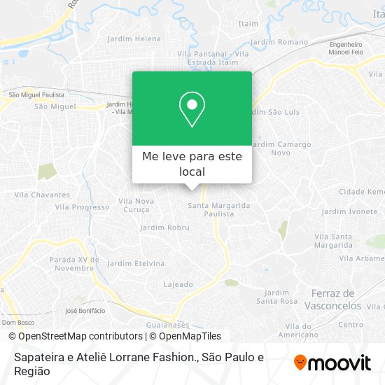 Sapateira e Ateliê Lorrane Fashion. mapa