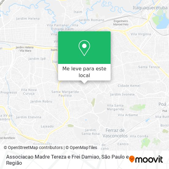 Associacao Madre Tereza e Frei Damiao mapa