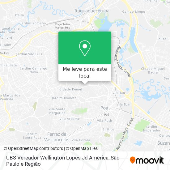 UBS Vereador Wellington Lopes Jd América mapa