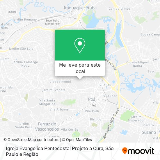 Igreja Evangelica Pentecostal Projeto a Cura mapa