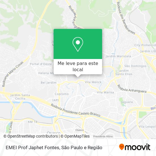 EMEI Prof Japhet Fontes mapa