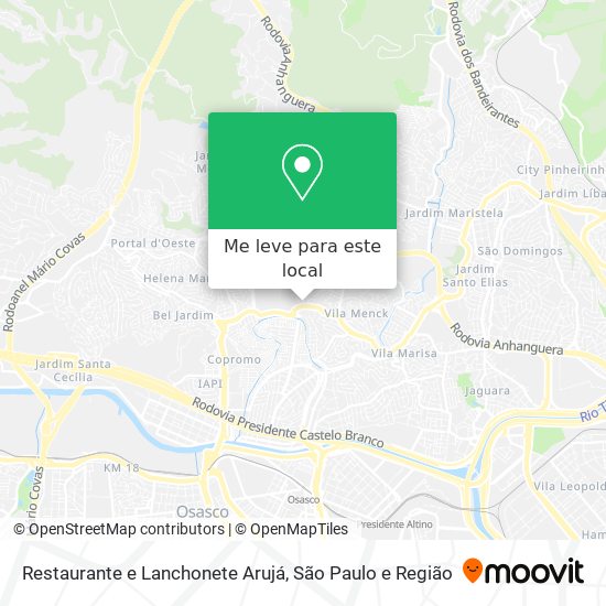 Restaurante e Lanchonete Arujá mapa