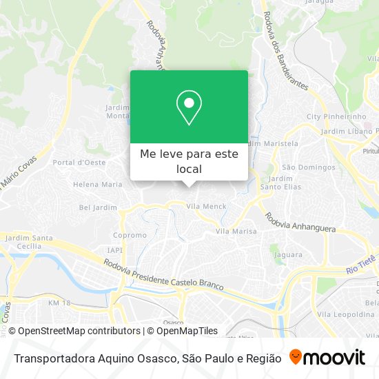 Transportadora Aquino Osasco mapa