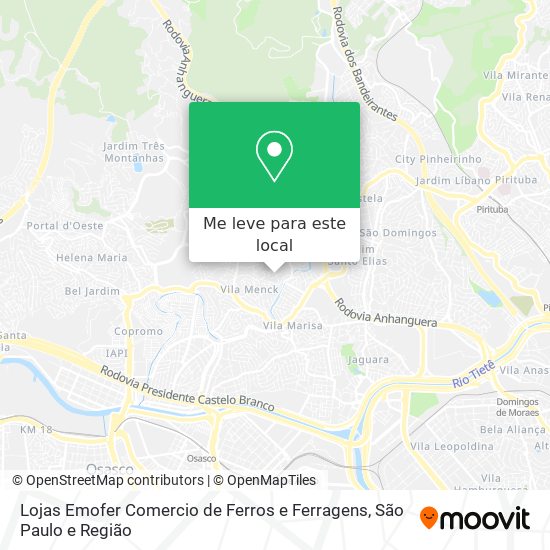 Lojas Emofer Comercio de Ferros e Ferragens mapa