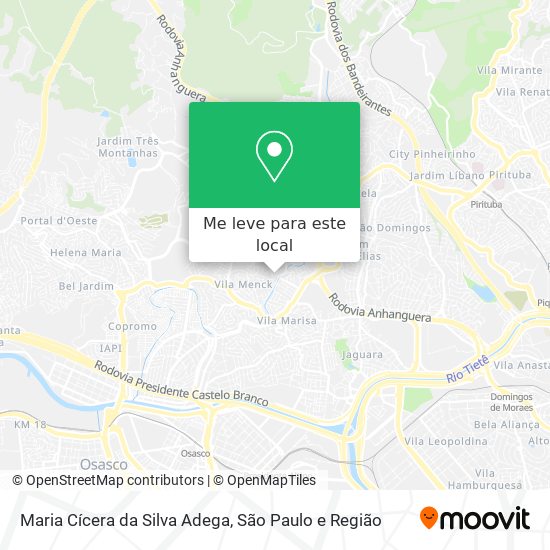 Maria Cícera da Silva Adega mapa