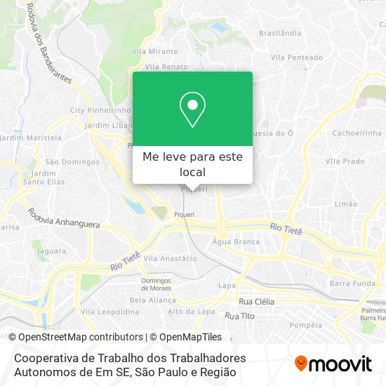 Cooperativa de Trabalho dos Trabalhadores Autonomos de Em SE mapa