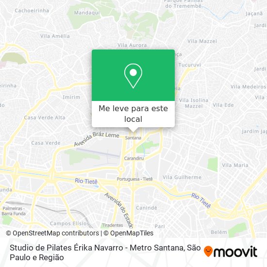 Studio de Pilates Érika Navarro - Metro Santana mapa