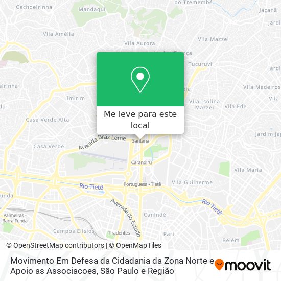 Movimento Em Defesa da Cidadania da Zona Norte e Apoio as Associacoes mapa