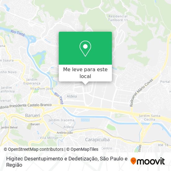 Higitec Desentupimento e Dedetização mapa