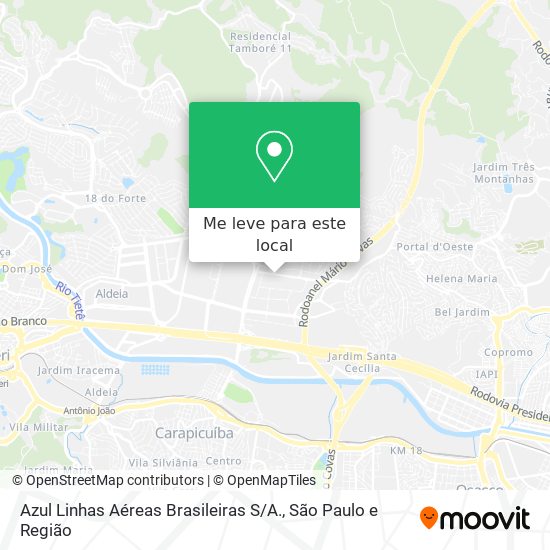 Azul Linhas Aéreas Brasileiras S / A. mapa