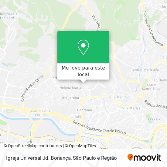 Igreja Universal Jd. Bonança mapa