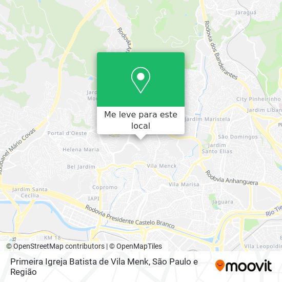 Primeira Igreja Batista de Vila Menk mapa
