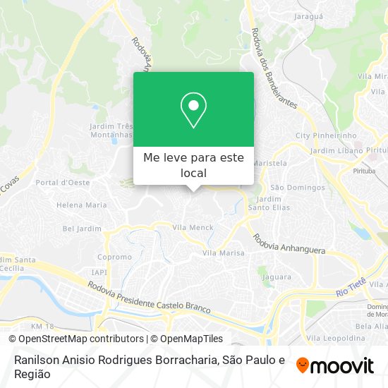 Ranilson Anisio Rodrigues Borracharia mapa