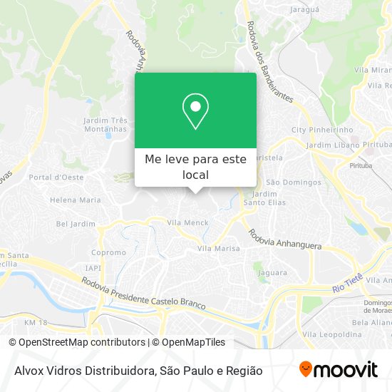 Alvox Vidros Distribuidora mapa