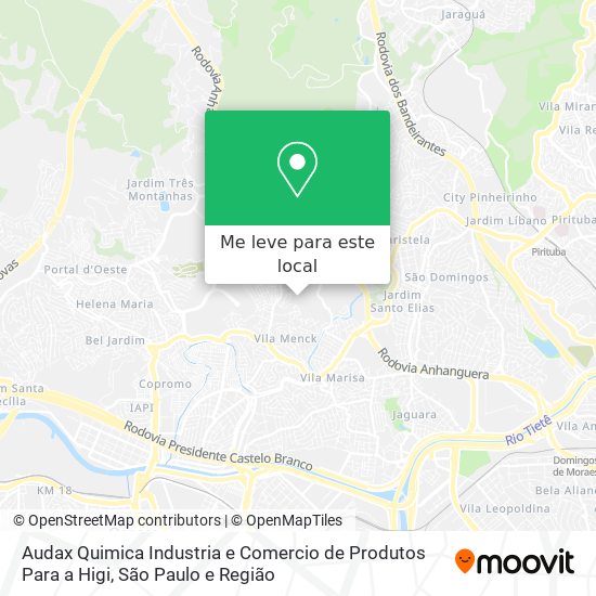 Audax Quimica Industria e Comercio de Produtos Para a Higi mapa