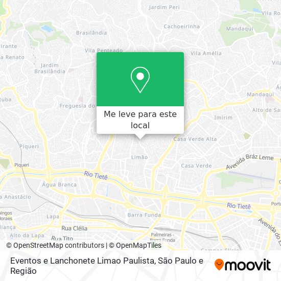 Eventos e Lanchonete Limao Paulista mapa