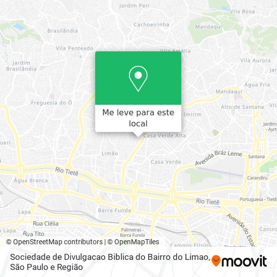 Sociedade de Divulgacao Biblica do Bairro do Limao mapa