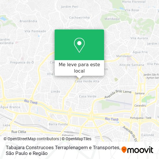 Tabajara Construcoes Terraplenagem e Transportes mapa