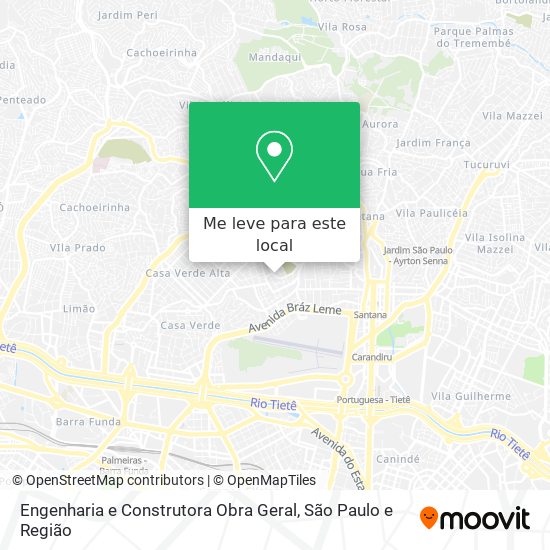 Engenharia e Construtora Obra Geral mapa