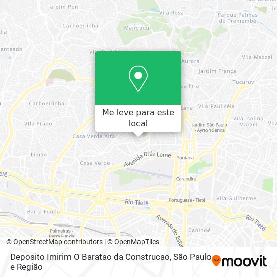 Deposito Imirim O Baratao da Construcao mapa