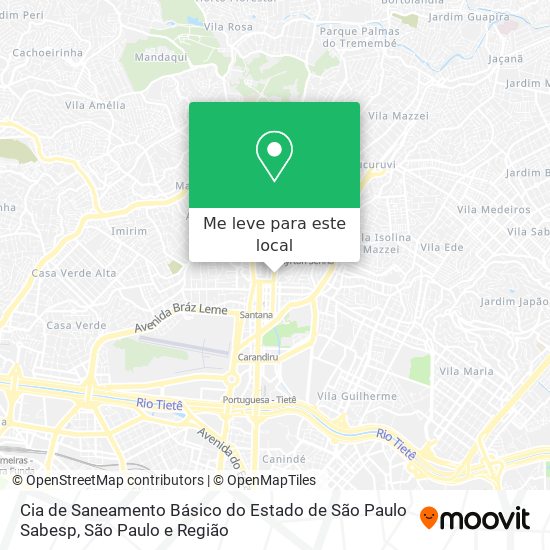 Como chegar até Cia de Saneamento Básico do Estado de São Paulo Sabesp em Santana de Ônibus ou Como chegar até Cia de Saneamento Básico do Estado de São Paulo Sabesp em Santana de Ônibus ou