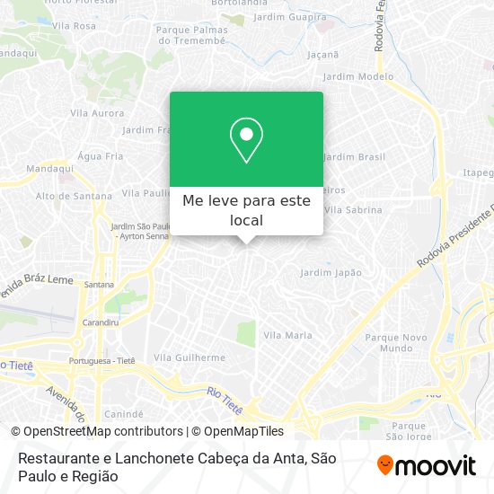 Restaurante e Lanchonete Cabeça da Anta mapa