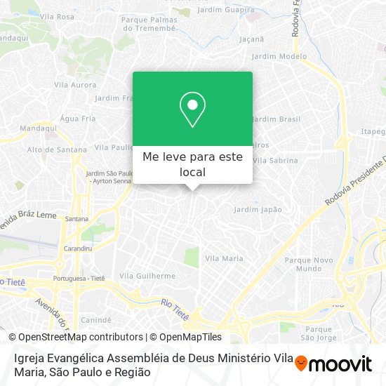 Igreja Evangélica Assembléia de Deus Ministério Vila Maria mapa