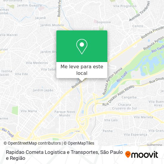 Rapidao Cometa Logistica e Transportes mapa