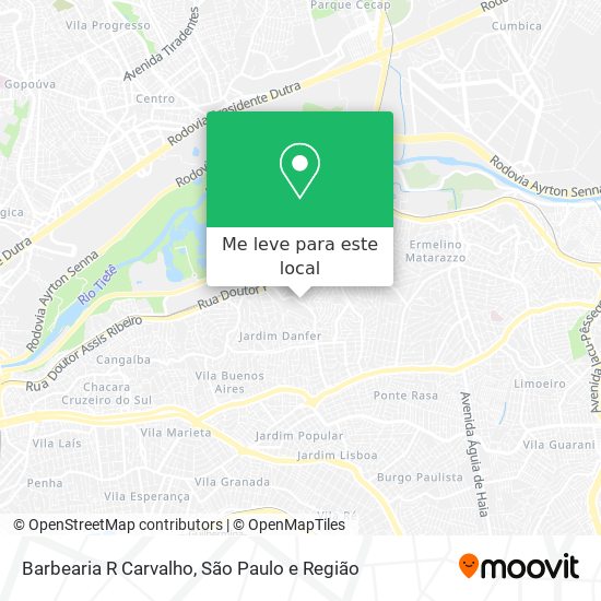 Barbearia R Carvalho mapa