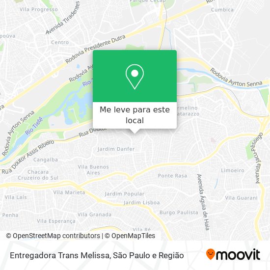 Entregadora Trans Melissa mapa