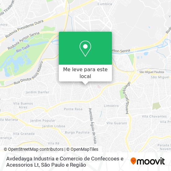 Avdedayga Industria e Comercio de Confeccoes e Acessorios Lt mapa