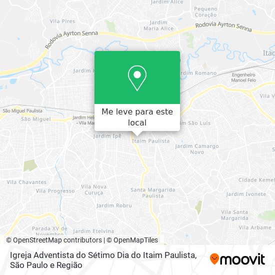Igreja Adventista do Sétimo Dia do Itaim Paulista mapa
