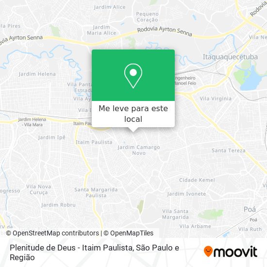 Plenitude de Deus - Itaim Paulista mapa