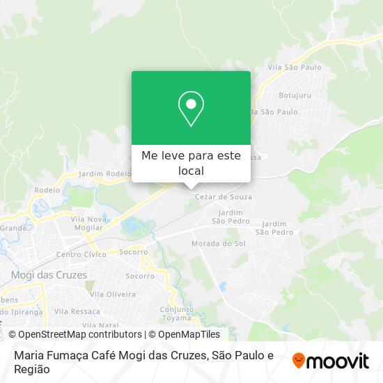 Maria Fumaça Café Mogi das Cruzes mapa