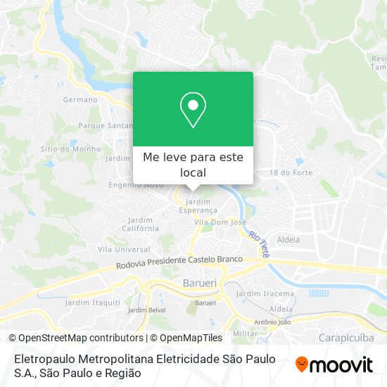 Eletropaulo Metropolitana Eletricidade São Paulo S.A. mapa