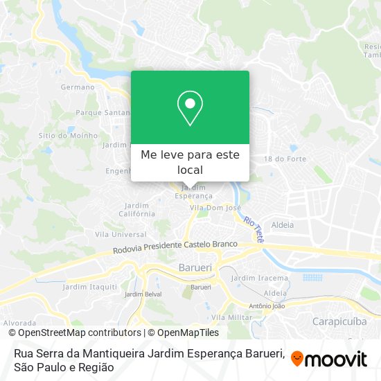 Rua Serra da Mantiqueira Jardim Esperança Barueri mapa