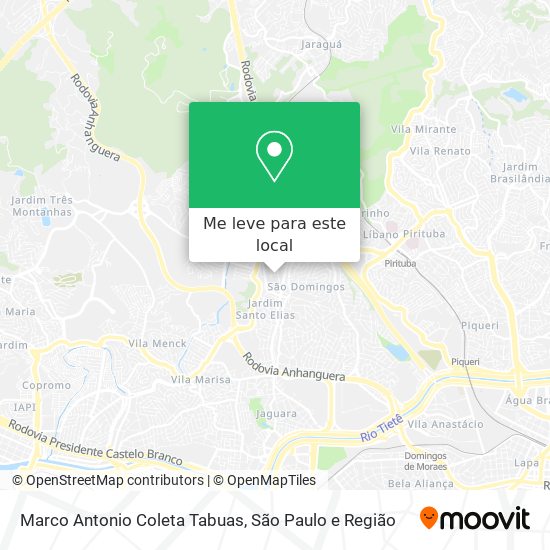 Marco Antonio Coleta Tabuas mapa
