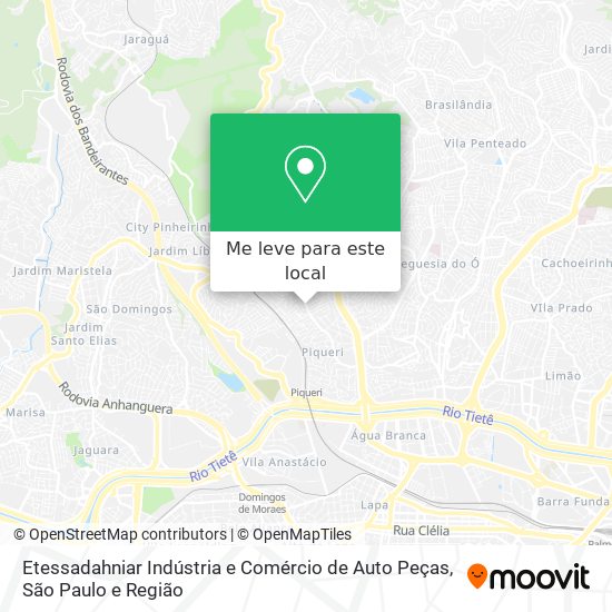 Etessadahniar Indústria e Comércio de Auto Peças mapa